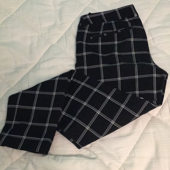 Pants - plaid black trousers